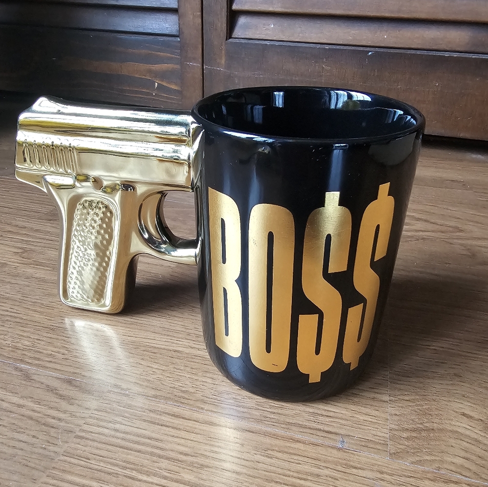 Black Gold BOSS Mug 16 oz. Novelty Coffee Mug from Spencer's Gifts